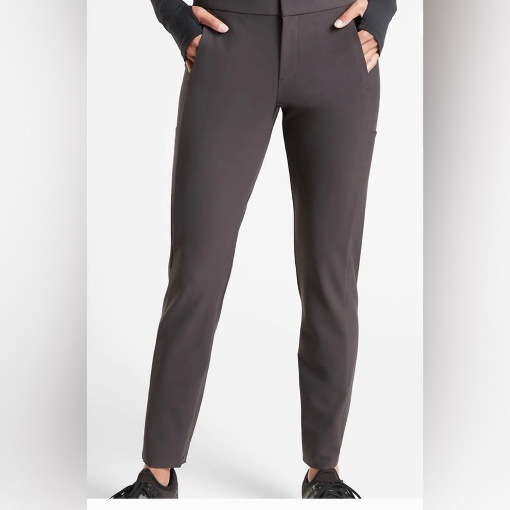 Athleta Stellar Trouser Brown Zip Ankle Like New Size 4